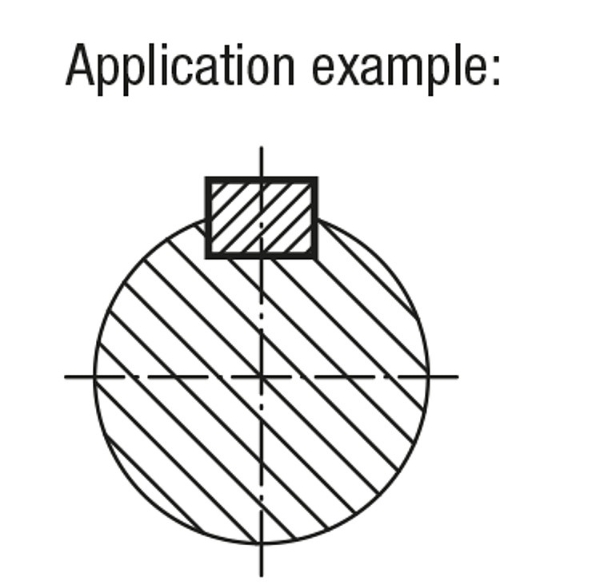 PARALLEL KEY DIN6885, FORM:A, B=4, L=16, H=4, STAINLESS STEEL 1.4571 