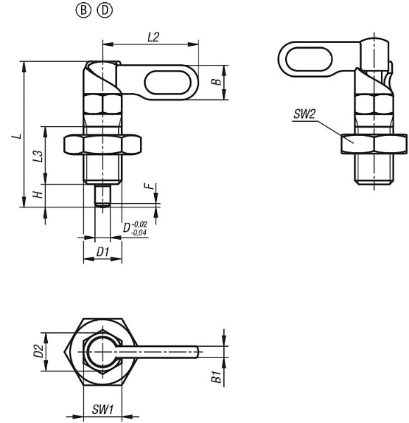 K1284 Cam-Action Indexing Plungers With Stop Drawing