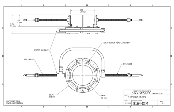 4" (102mm) Gen 4 Super Ion Air Wipe With Power Supply