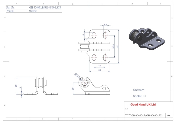 GH-40400-LP Latch Plate To Suit GH-40400