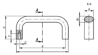 PULL HANDLE OVAL A=128, L=141, D=M06, H=50, ALUMINIUM NATURAL ANODIZED 