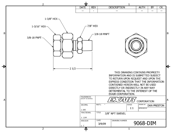 3/8 Swivel Fitting