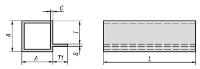 Square tubes single-finned