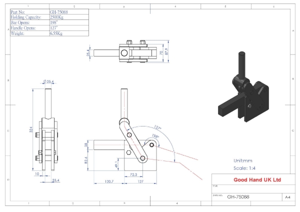 GH-75088 2500Kg steel heavy duty clamp