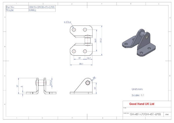 GH-451-LP Latch Plate for Models Gh-451 & GH-452