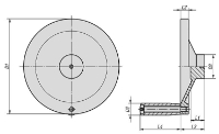 Handwheels disc stainless steel with revolving grip Drawing