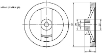 Handwheel Flat Aluminium Black Drawing