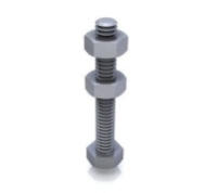 M4 x 15mm Phillips Set Screw 2 Nuts Pitch 0.7