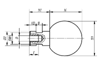 BALL GRIP REVOLVING D1=25 D=M06 DUROPLAST, COMP:STEEL 