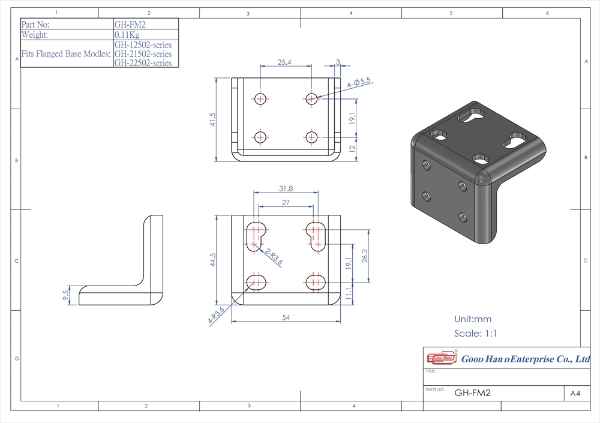 GH-FM2 Side Mounting Bracket For Medium Toggle Clamps