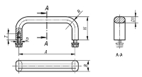 Pull handles stainless steel Drawing