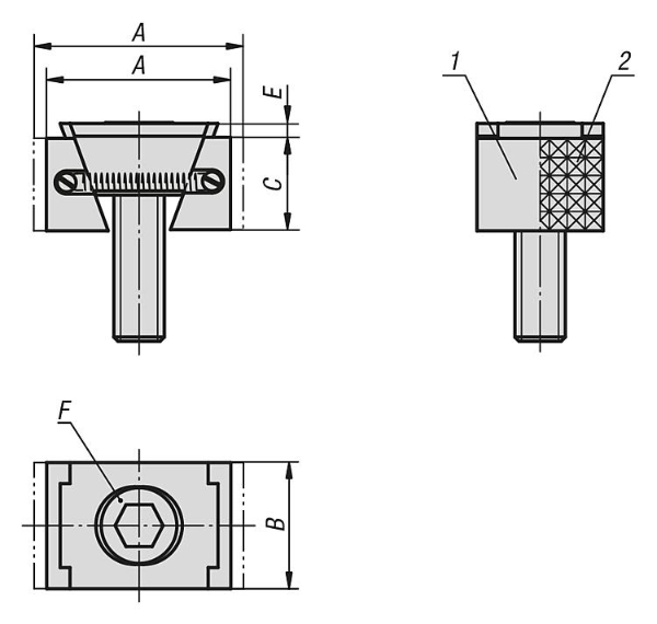 Wedge clamps jaw face smooth or serrated Drawing