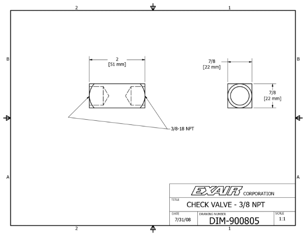 Check Valve 3/8 NPT