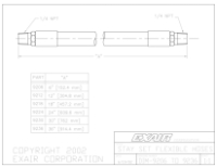 152mm Stay Set Hose 1/4 Male Both Ends