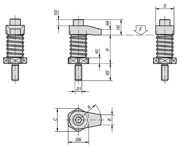 Hook clamps with collar