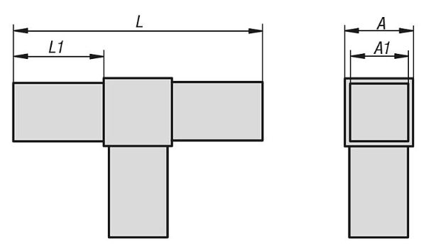 Square tube connectors