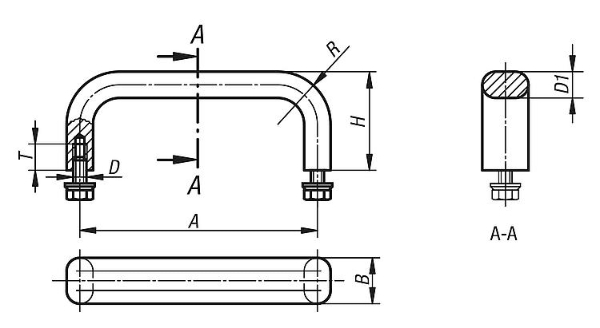 Pull handles stainless steel Drawing