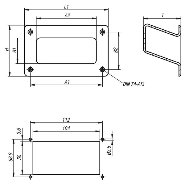 Recessed handles Drawing