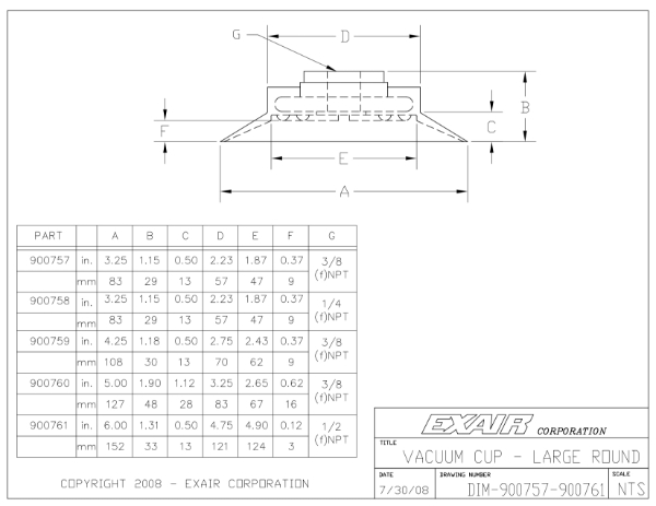 Vacuum Cup Large Round 5"x1.75"