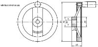 Handwheel Flat Aluminium Black Drawing